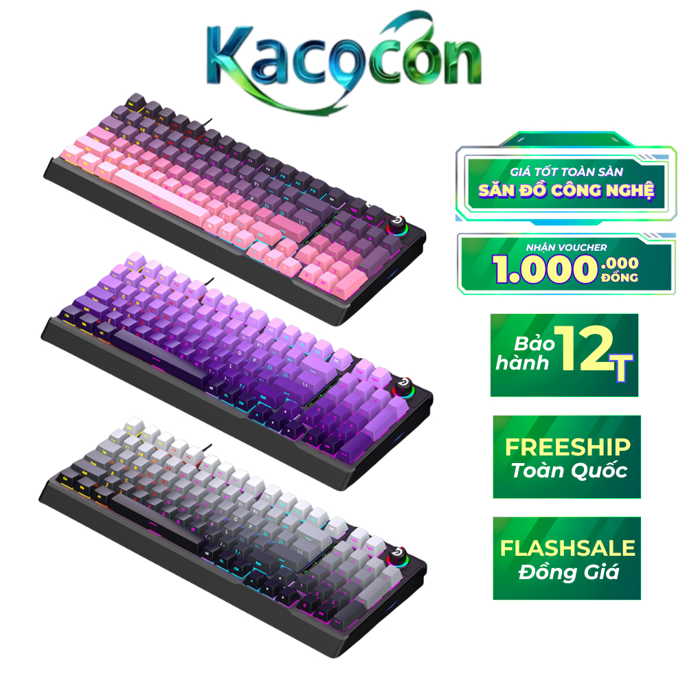 Bàn Phím Cơ Gaming Deiog AK98 Full Keyboard 98 Phím Led RGB Liner Switch Núm Xoay Hot Swap New 2025
