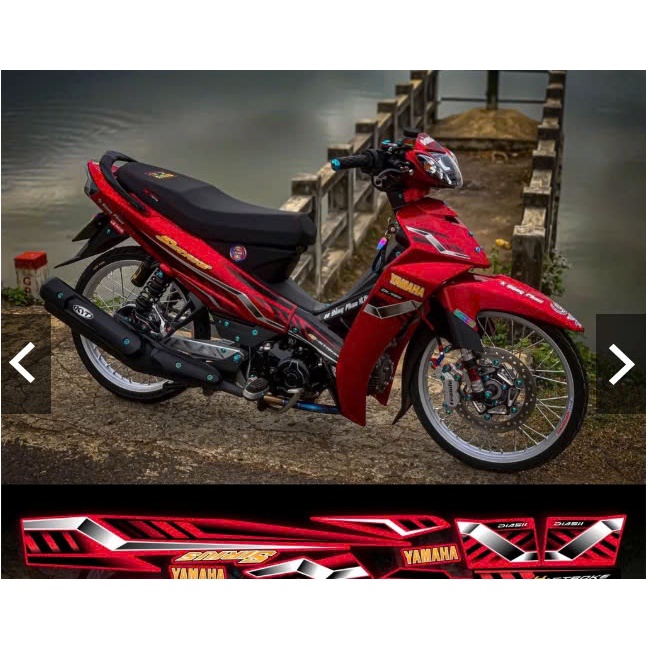 Dàn áo xe Sirius 110/50cc Đỏ Candy Phối Yếm Trong Đen - Nhựa ABS cao cấp Tặng Tem PVC 3 lớp