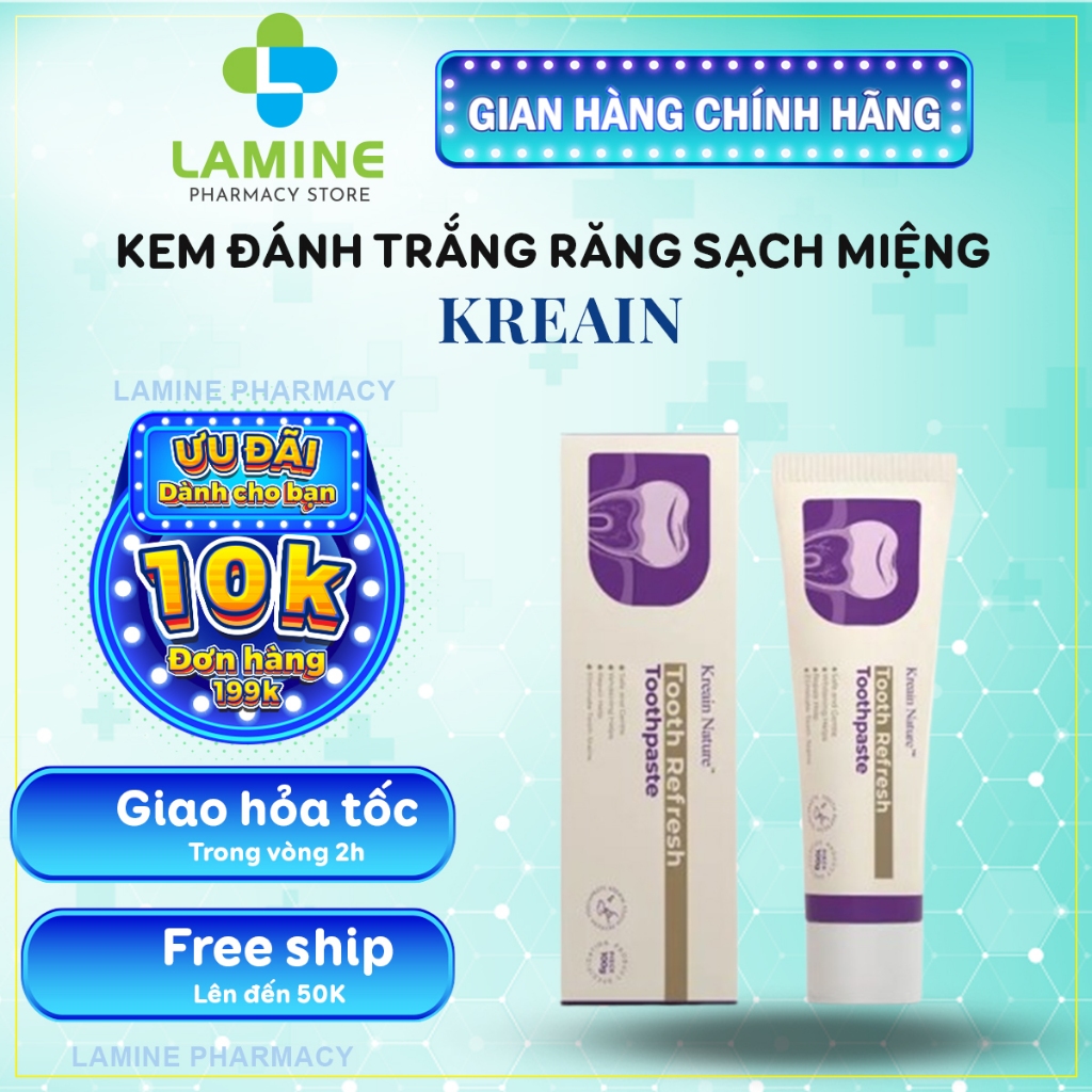 Kem Đánh Răng Thơm Miệng KREAIN TOOTHPASTE – Kem KREAIN NATURE Giúp Giảm Mùi Khó Chịu, Làm Sạch Khoa