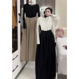 Quần Tây Dáng Váy Ống Rộng, Quần Suông Gen Eo Bigsize Nữ, Chất Ruby Trượt Cao Cấp Mát, Mềm, Đứng Form