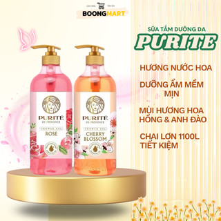  Sữa tắm Purite hương Anh Đào & Hoa Hồng dưỡng ẩm mềm mịn chai 850ml,1100ml 