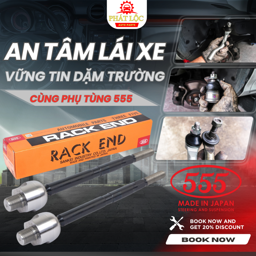 Rotuyn lái trong 555 phù hợp với Honda City 2008-2023 ( 555 chính hãng)