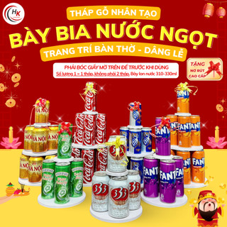 [TẶNG NƠ] Khay Tháp Gỗ Nhân Tạo Cao Cấp 2–3–5 Tầng Bày Bia, Nước Ngọt Trang Trí Bàn Thờ