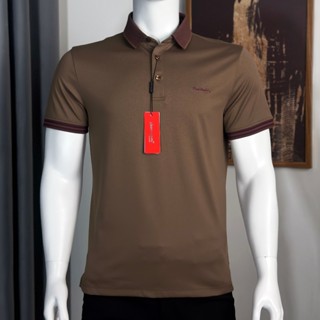 Áo Polo, Áo Polo, Áo Nam Nâu Đất Pie Vải Thun Lạnh Mẫu Xuất Hàn Mới 2025