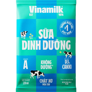 ( Siêu tốc) Thùng 48 bịch sữa tươi Vinamilk không đường-220m*48 bịch(date mới)