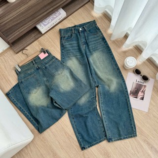  Quần Jean Suông Nữ  Cạp Cao Chất Jeans  Mềm Có Phối  TAB DA HỒNG Mặc Thoải Mái Lanvyshop MS 204 