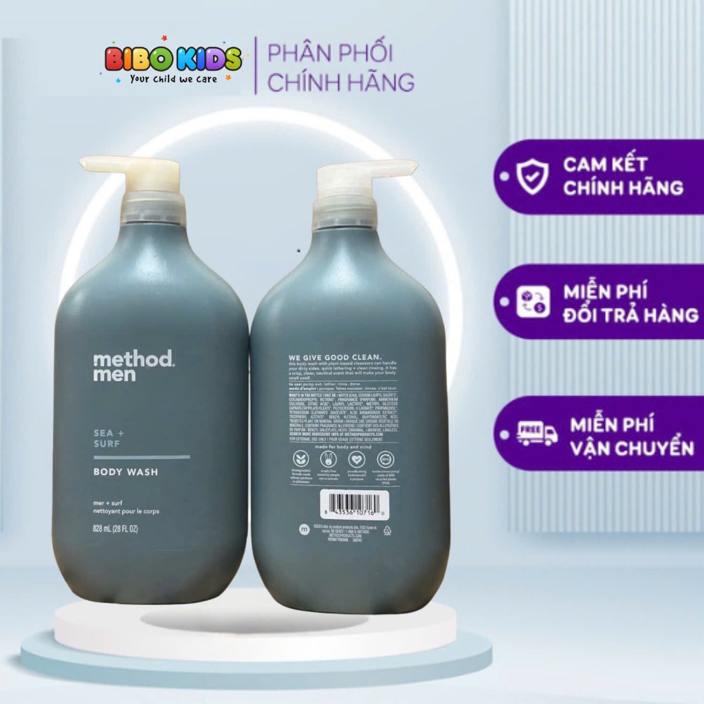 Sữa tắm dành cho nam Method Men Body Wash 828ml