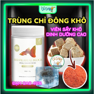  Viên Trùng Chỉ Đông Khô - Thức ăn dán hồ cá trùng huyết sấy khô dinh dưỡng cao cho cá thuỷ sinh 