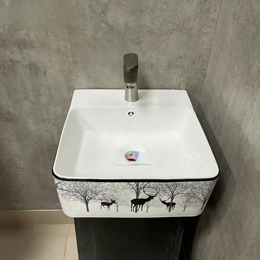 Lavabo treo tường hình hươu, lavabo treo tường hình nai, chậu rửa treo tường hươu