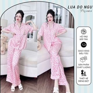  Đồ Ngủ Pijama  Tay Ngắn Truyền Thống Bigsize Đồ Ngủ Nữ Bigsize lụa Latin cao cấp mềm mại xinh xắn < 70KG 