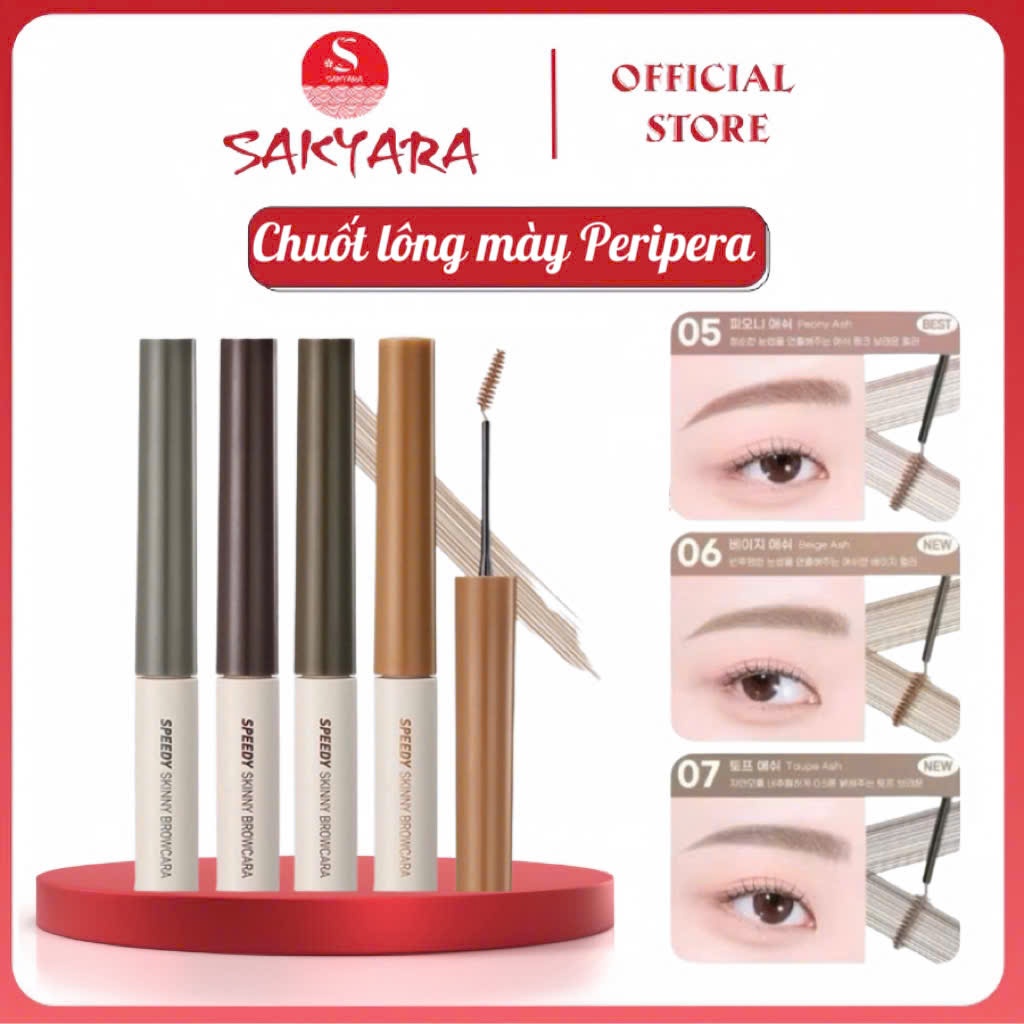 Mascara Chuốt Lông Mày Peripera Speedy Skinny Brow Mascara chải đều lông mày mà không bị bết
