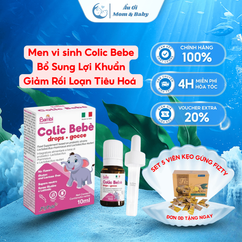 [HÀNG CTY + QUÀ] Men vi sinh nhỏ giọt Colic Bebe Lọ 10ml hỗ trợ tiêu hóa, cân bằng hệ vi sinh cho bé