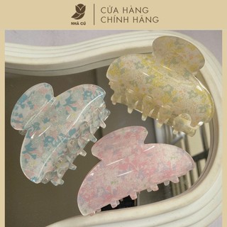  Kẹp Tóc Càng Cua Họa Tiết Hoa Nhũ NHÀ CÚ Custom Tên Chất Liệu Acrylic Thời Trang Cho Nữ Hot Trend 6113 