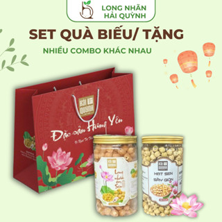 Set Túi Quà Biếu, Tặng Gồm Nhiều Loại Lựa Chọn, Long Nhãn Ôm Sen, Hạt Sen Sấy Giòn