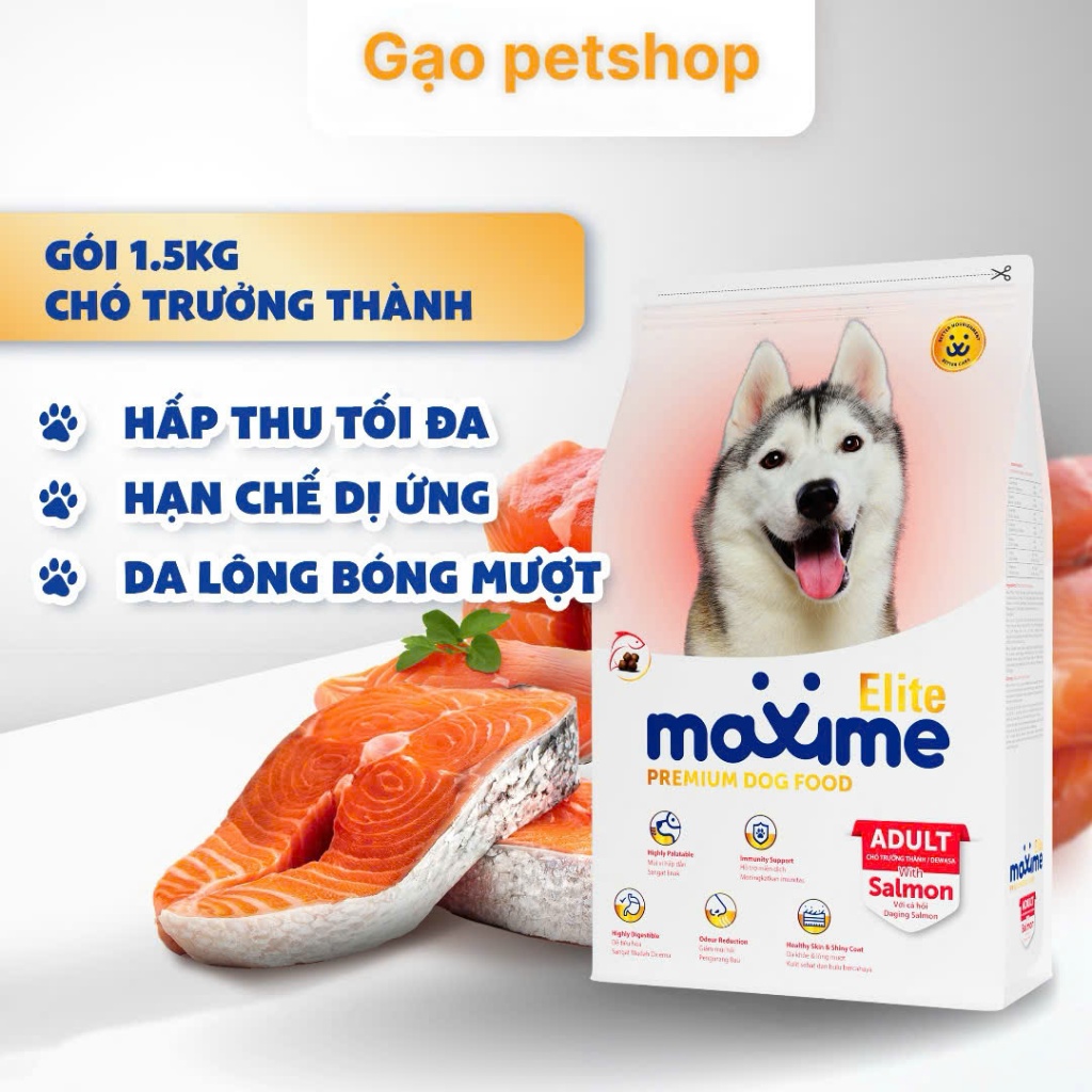 Thức Ăn Maxime Elite Cho Chó Lớn Vị Cá Hồi  1,5kg