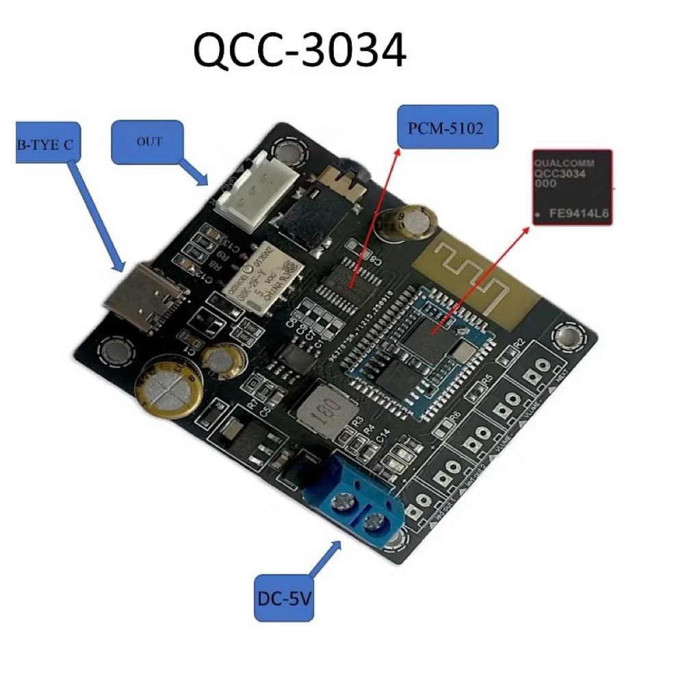 Mạch giải mã âm thanh bluetooth APTX-HD QCC3034