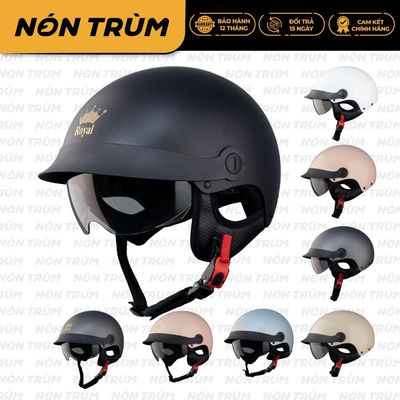 Mũ Bảo Hiểm 1/2 Royal M163 Kính Âm Lưỡi Trai An Toàn Đạt Chuẩn Nam Nữ Đi Xe Máy, Hàng Chính Hãng