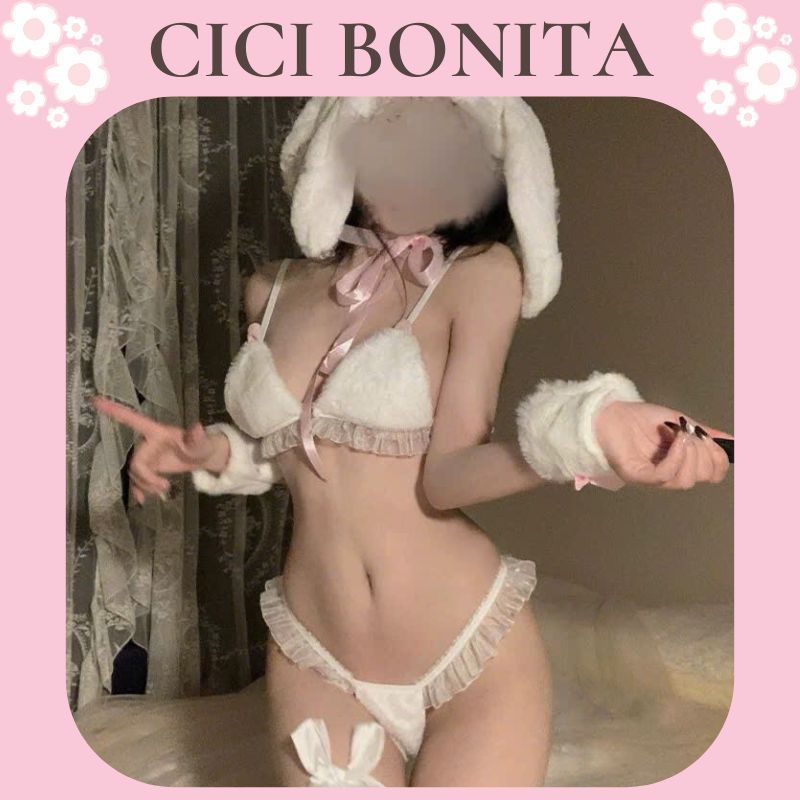 CP168 [Cao Cấp Loại 1] Set Cosplay Thỏ Lông Trắng Kèm Nón Xinh Yêu CICI BONITA | BigBuy360 - bigbuy360.vn
