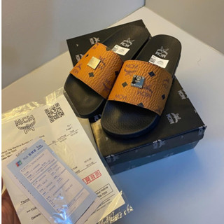 Dép Nam Nữ MCM Tag Gương Cực Chất | Dép Quai Ngang Hàng Loại 1 Mềm Êm Thời Trang