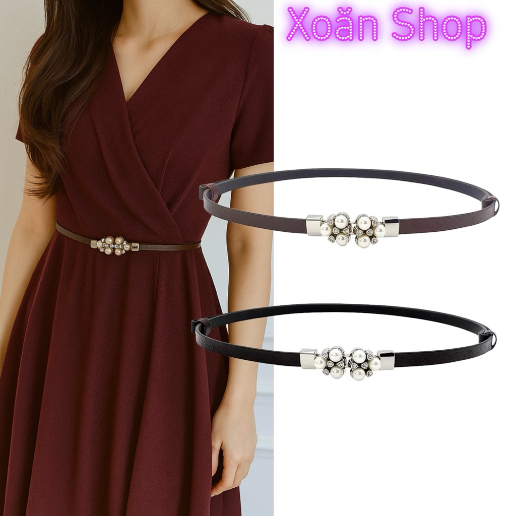 ( Da Thật ) Đai Váy, Áo Bản Nhỏ 1cm Đính Hột Sang Trọng.