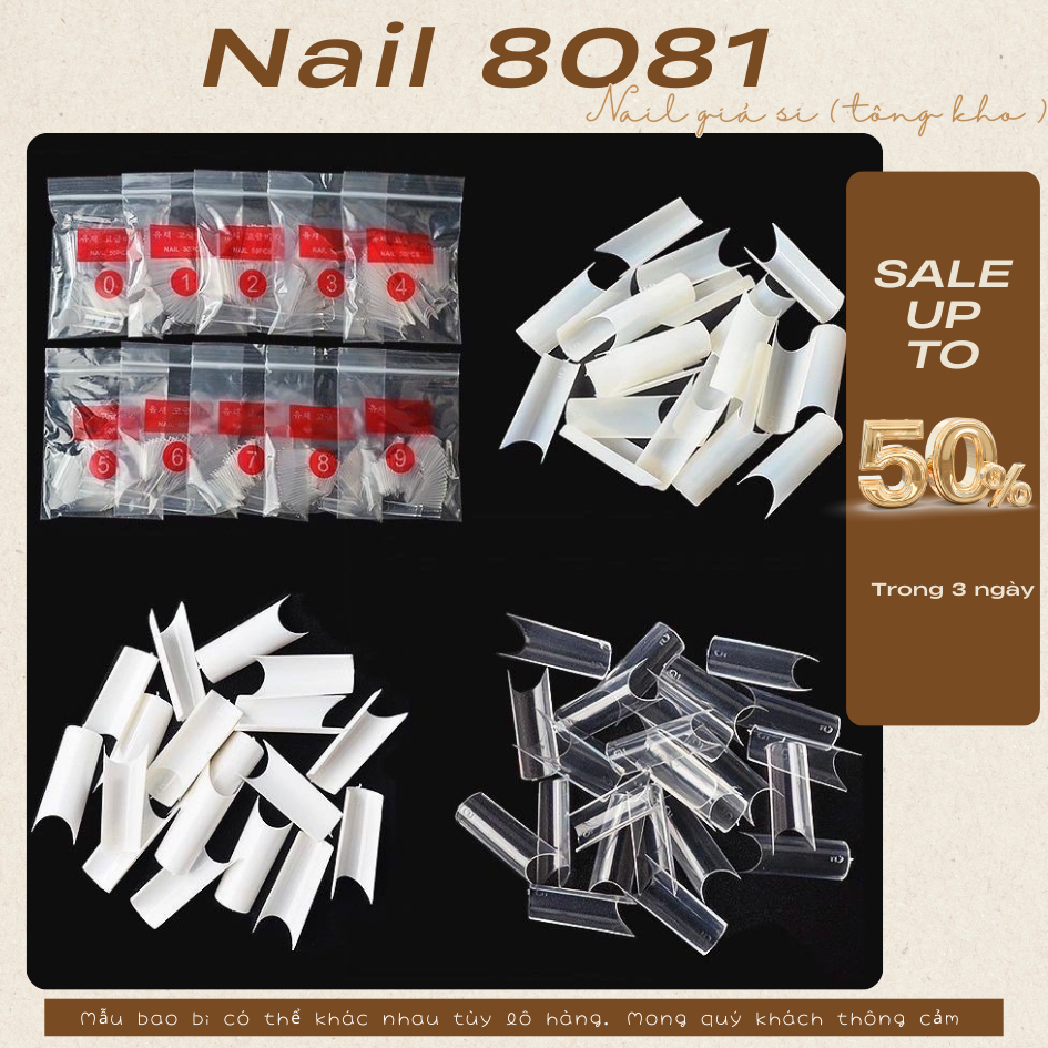 Móng nối form Tre , dạng thẳng túi 500 móng