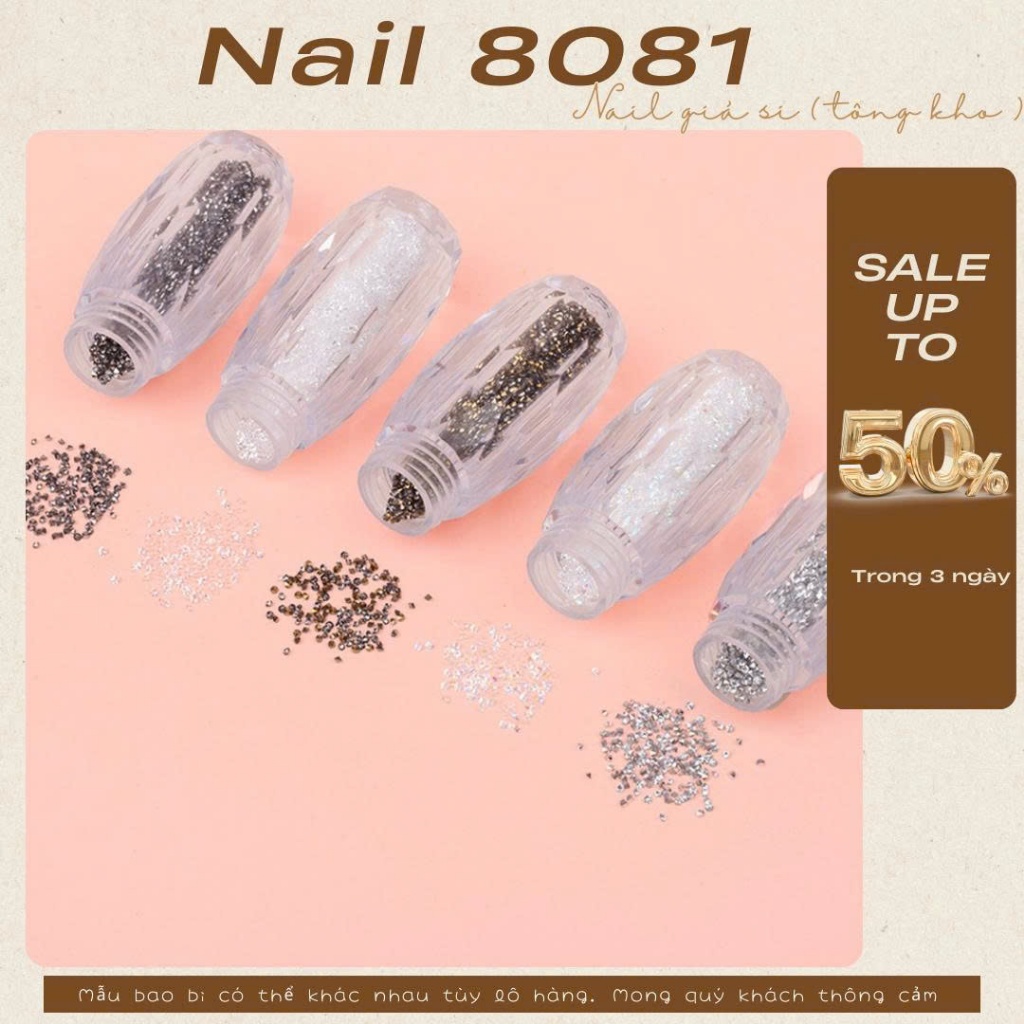 Đá rắc Mini trang trí móng ( hũ 10g ) siêu sáng