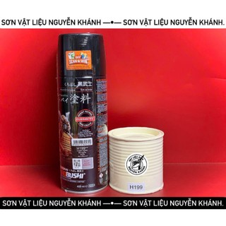 Sơn xịt Samurai H199 – Màu Trắng Kem (Cream White) 400ml chính hãng, bám dính cao, chống trầy, chống rỉ