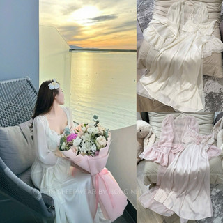   CÓ SẴN  Set choàng lụa dài mềm mại sang chảnh. Set váy 2 dây kèm choàng công chúa mặc nhà du lịch sang chảnh. LL4378 