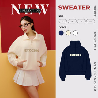 Áo Sweater ECOCHIC HALFZIP SWEATSHIRT Chất Liệu Cao Cấp VERSION 1 + 2 Cao Cấp Chính Hãng B088 B188