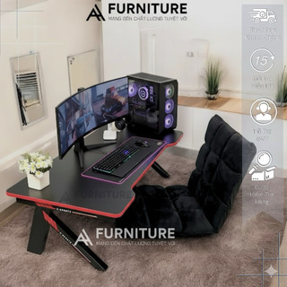  1 Bộ Bàn Ghế Máy Tính Gaming Splus Màu Đen Gấp Gọn Tiện Lợi KB02 + Tatami | Nội Thất Anh Hoàng 