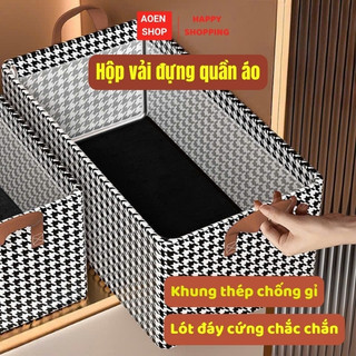  Hộp đựng quần áo khung thép gấp gọn thông minh giỏ đựng quần áo đồ lót sắp xếp tủ đồ gọn gàng 