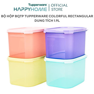 Bộ Hộp Tupperware Colorful Rectangular Set 4 Hộp - Kín Khí Kín Mùi Tuyệt Đối - Bảo Hành Trọn Đời