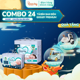   Kèm quà  Combo 24 bịch bỉm dán quần Premium Gooby chuyên gia bỉm đêm đủ size cho bé 