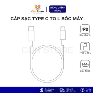  Cáp sạc nhanh Type C to L zin bóc máy cáp sạc nhanh PD cho 12 13ProMax siêu bền | Bảo hành 12 tháng 