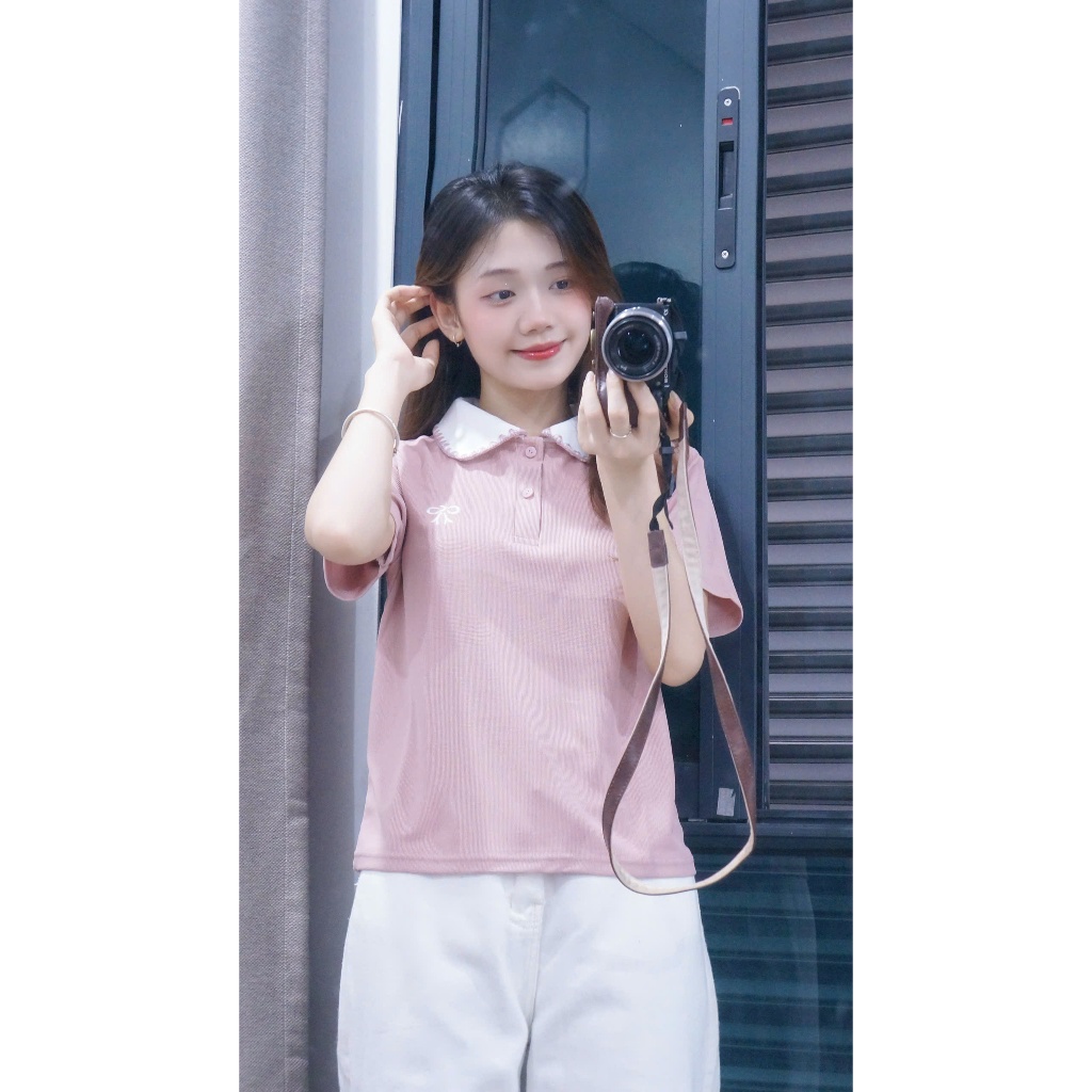 Aó Polo Lista thiết kế thời trang thêu nơ cổ phối , sang trọng bassic ( M18) | BigBuy360 - bigbuy360.vn