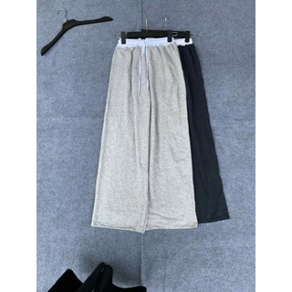 Quần xuông ống rộng phối cạp có dây rút