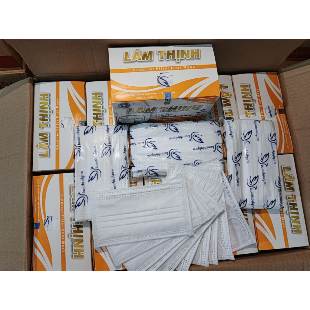 Khẩu trang y tế Lâm Thịnh (Hộp 50 cái) 4 Lớp