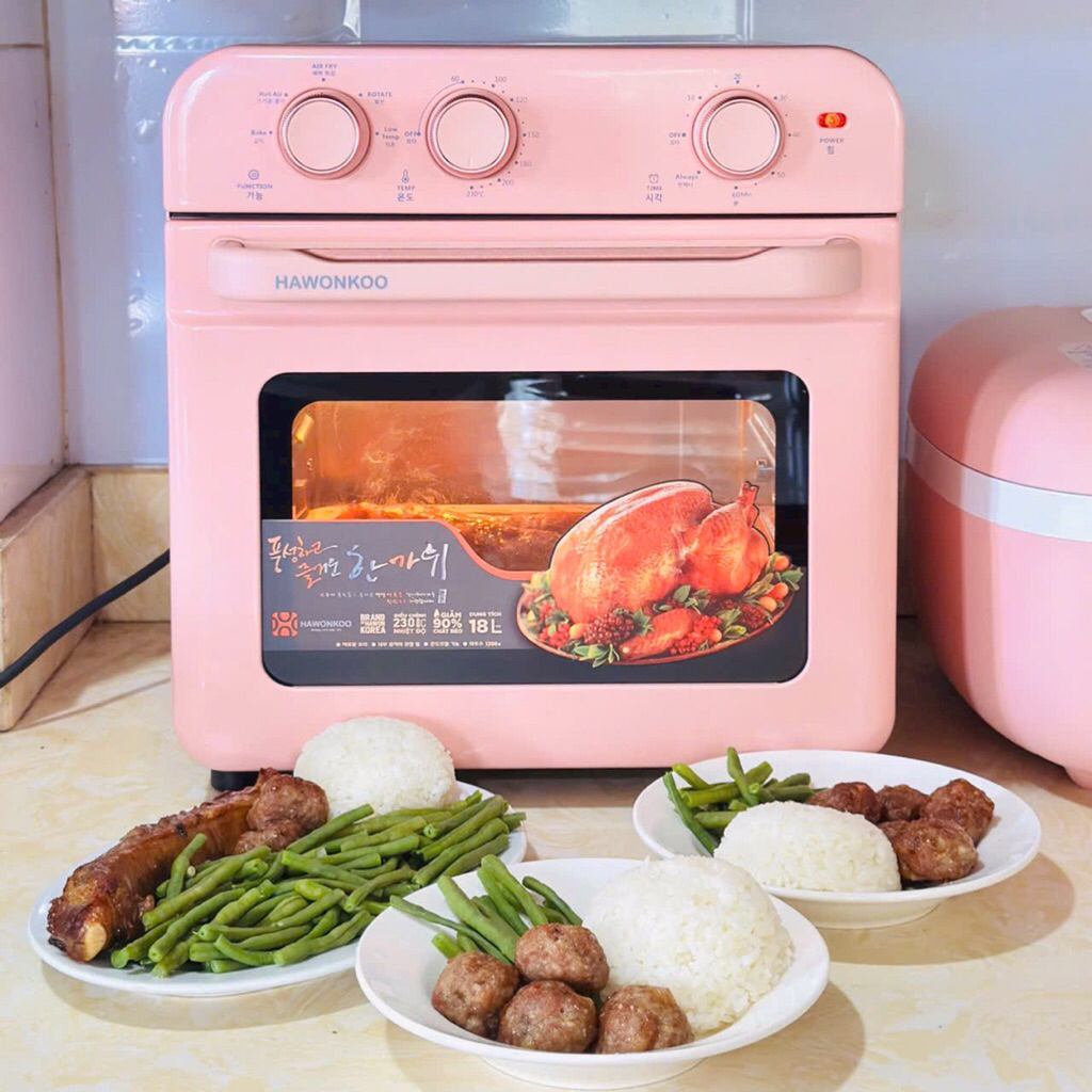 Nồi chiên không dầu Hawonkoo AFH-180/ màu Hồng ( Hàng chính hãng) xuất sứ Thái Lan. Bh 12 tháng