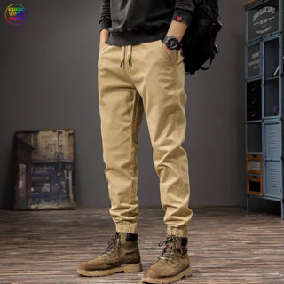 Quần jogger kaki túi hộp unisex trƠN Đen Kem nam nữ dáng dài thời trang K