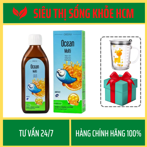 OCEAN MULTI FISH OIL - Bổ Sung Vitamin Giúp Bé Phát Triển Não Bộ - Chai 150ml