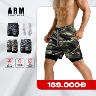 Quần Thể Thao Nam Camo 2 lớp ARIS tập gym, chạy bộ thoáng khí, thấm hút mồ hôi và thoải mái vận động