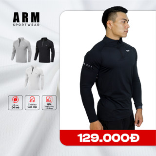 Áo Thun Dài Tay Nam ARM Cổ Trụ Kéo Khóa, Áo Thể Thao Dài Tay mềm mịn, co giãn, giữ nhiệt cực tốt