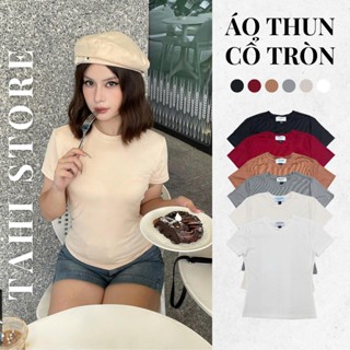 Áo thun baby tee nữ chất thun gân mềm mịn Thom Browne, áo thun ôm body thắt eo co giãn 4 chiều
