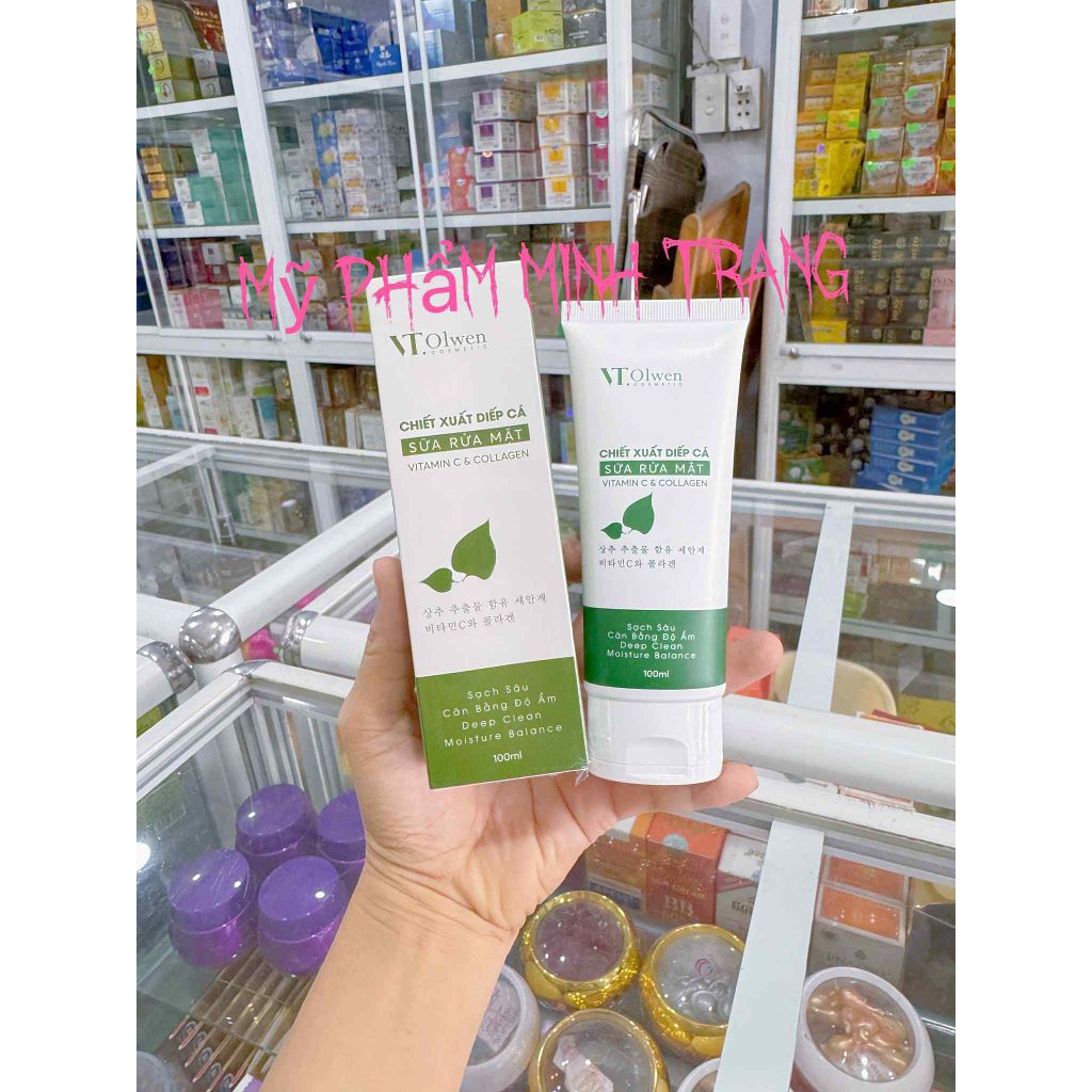 Sữa Rửa Mặt DIẾP CÁ Vitamin C & Collagen VT OLWEN 100ml VTOLWEN