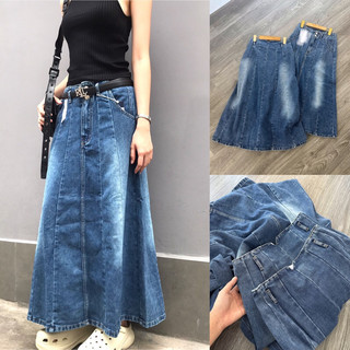  Chân váy jean dáng xoè lưng cao ngang rốn To..n.nmy Hi.chất jean cotton,ko co giãn-hàng xuất xịn 48-70kg  