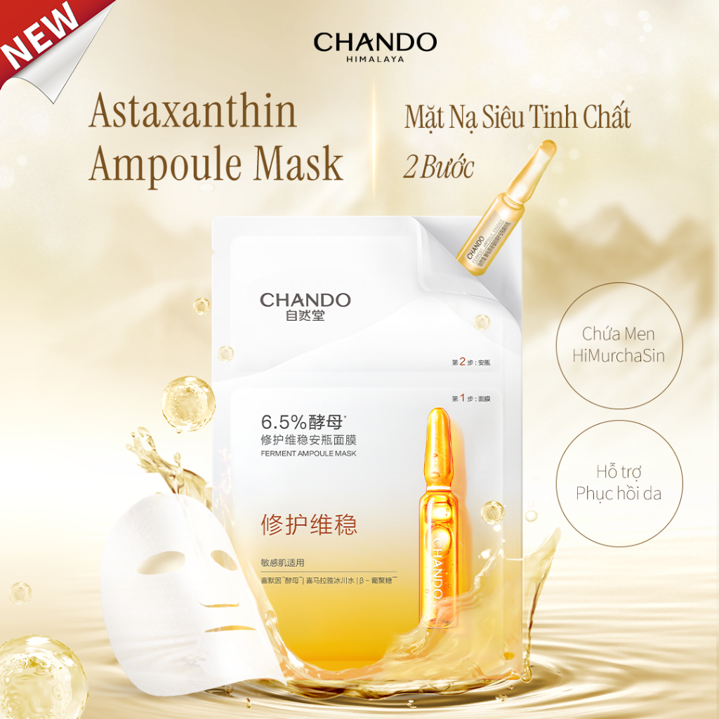   VHLxChando Himalaya Mặt Nạ Siêu Tinh Chất 2 Bước Chứa Men HiMurchaSin Hỗ Trợ Phục Hồi 33mlx5pcs kèm ống tinh chất 1.5ml 