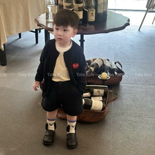   TABY  Áo cardigan len thêu hình tim chất liệu len mùa thu mềm mại có thể khoác ngoài cho bé trai bé gái 8-22kg TB43 