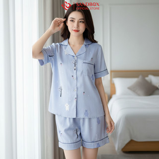  Đồ Bộ Nữ Pijama SANDBOX Thiết Kế Quần Đùi Áo Cộc Chất Lụa Latin Cao Cấp Mềm Mịn_BLD25005 