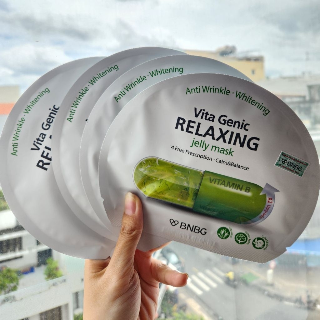 (pass do mua combo) Mặt nạ BNBG xanh lá relax làm sáng đều màu da