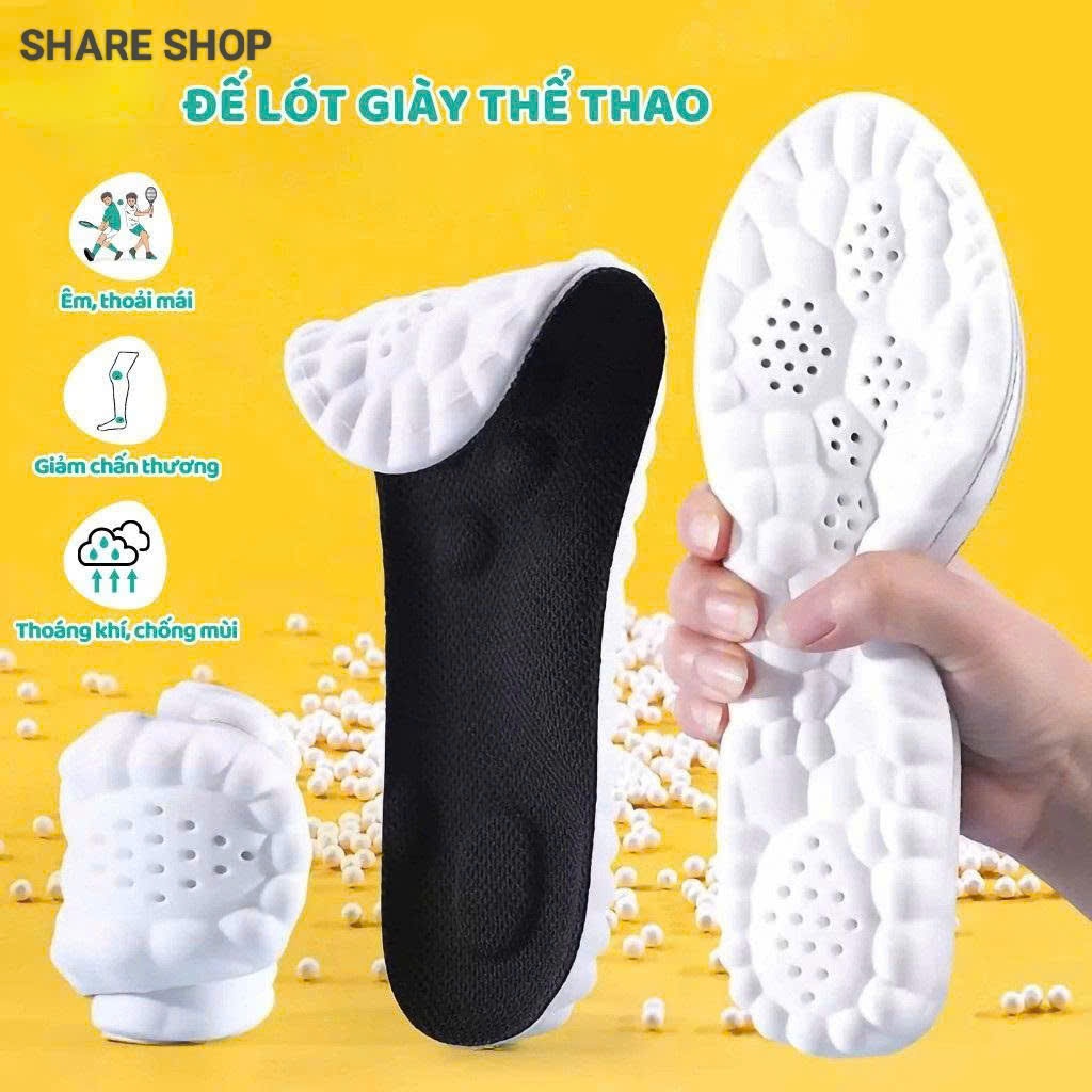 LÓT GIÀY THỂ THAO 4D MASSAGE lưu thông cửu huyệt , chất liệu cao su non, đàn hồi, êm chân, thoáng khí NS015 ( 1 Đôi )